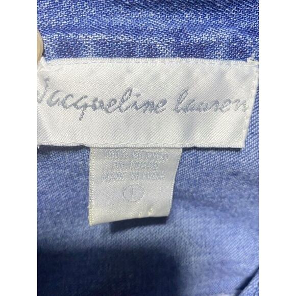 Jacqueline Lauren Jean Short Jacket Women's Large Studded Embroidered Denim - Picture 8 of 8